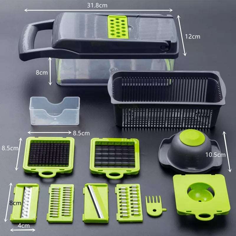 12‑in‑1 Multifunctional Vegetable Cutter | Chopper, Slicer & Dicer Set