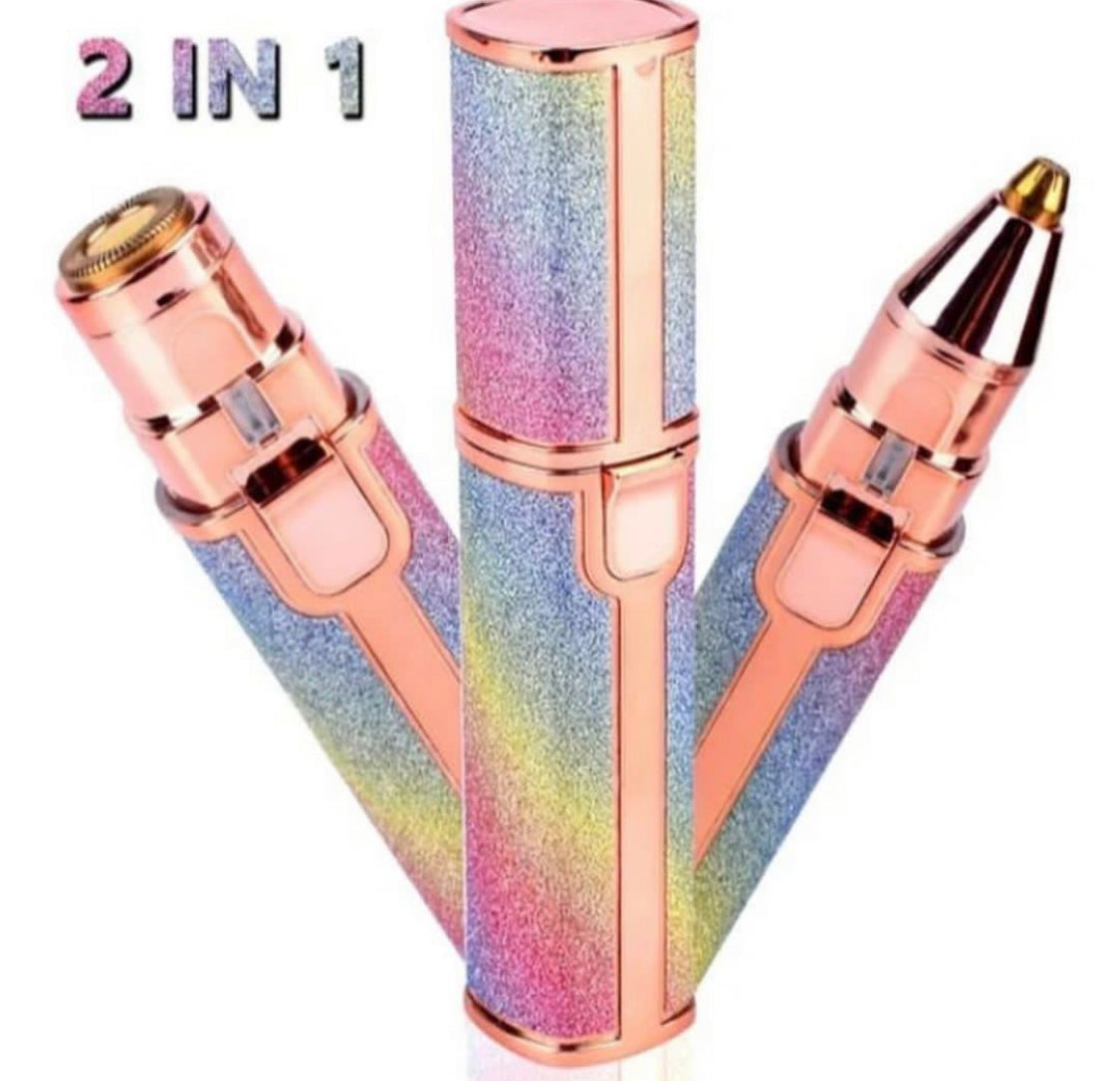 Chargeable Flawless 2-in-1 Eyebrow & Facial Hair Remover – Painless Device