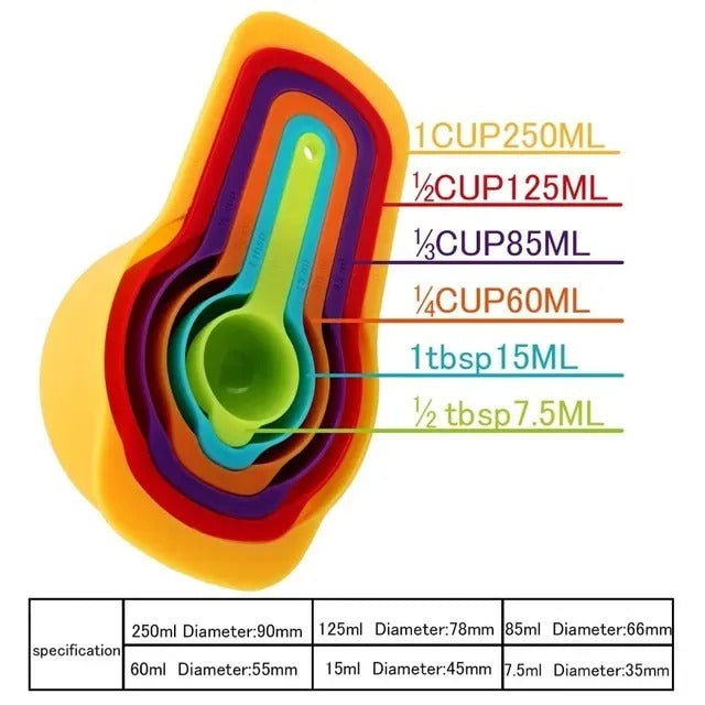 6 Pieces Measuring Spoons & Cups Set with Scale – Kitchen Baking Tools