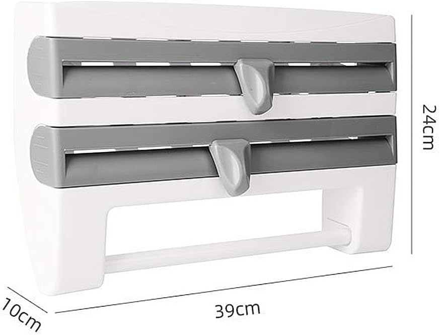 4‑in‑1 Kitchen Paper Dispenser – Wall Mounted Foil, Cling Wrap & Tissue Holder