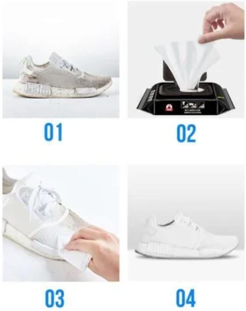 White Shoe Quick Wipes – Instant Sneaker Cleaner for Dirt & Scuff Removal