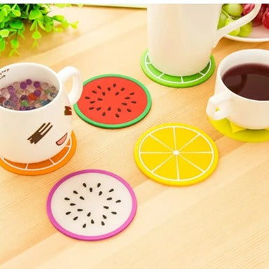 6 Pcs Jelly Color Fruit Shape Coasters – Colorful Drink Matsa