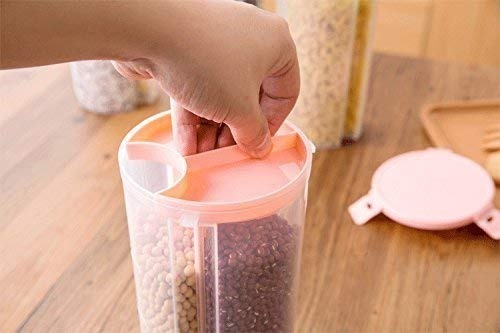 3-in-1 Airtight Storage Jar with 3 Portion Compartments – Multi-Purpose Kitchen Container