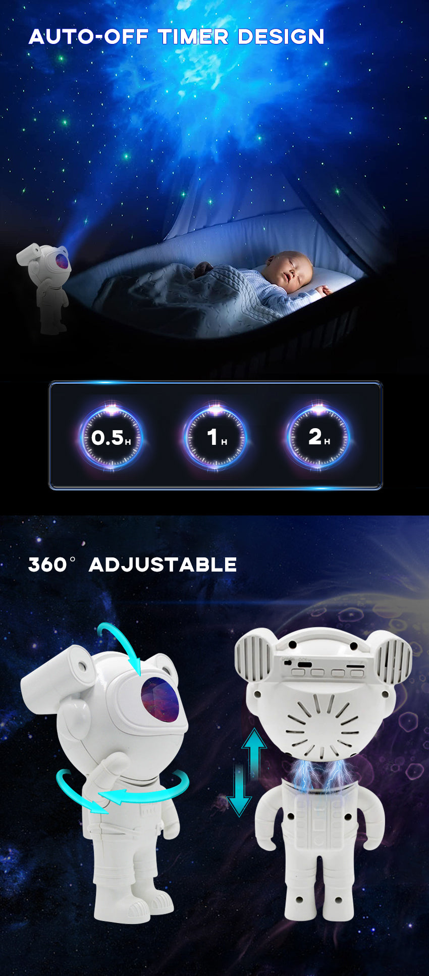 Astronaut Galaxy Projector Lamp