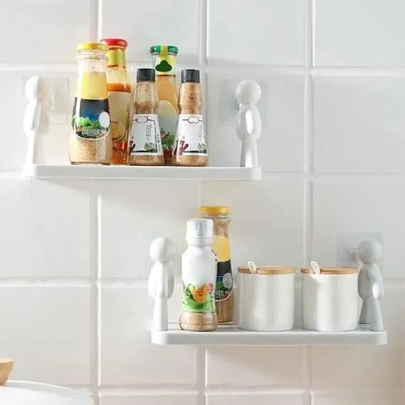 Wall Mounted Stick Man Storage Shelf – Creative Decorative Organizer