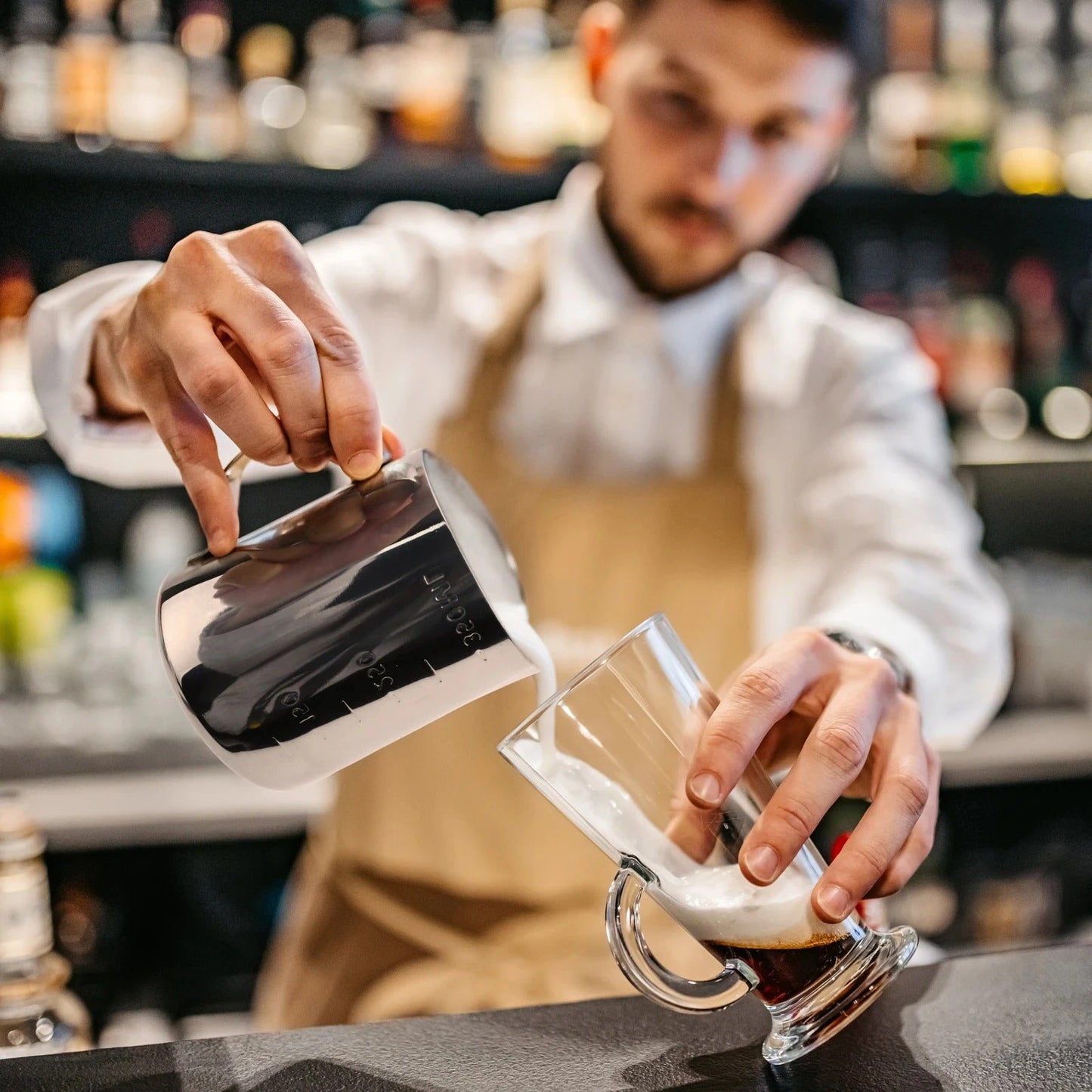 350ml Stainless Steel Milk Jug – Frothing Pitcher for Coffee, Latte Art & Serving