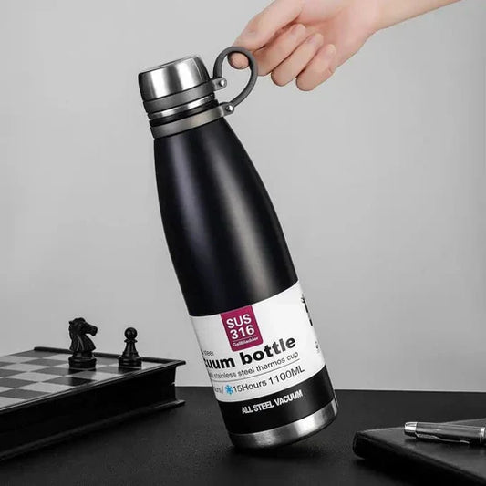 "800ml Stainless Steel Vacuum Flask â Hot & Cold Water Bottle | Insulated Thermos for Gym, Office & Travel"