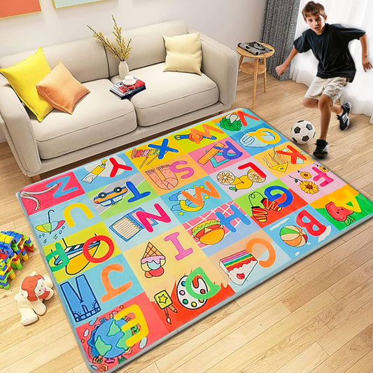Super Soft Educational ABC Alphabet Rug – Kids Learning & Play Mat