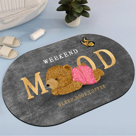 2PC Anti‑Slip Bathroom Mat – Fast‑Drying, Water‑Absorbent Floor Mat (Large 2.25 x 1.5 ft)