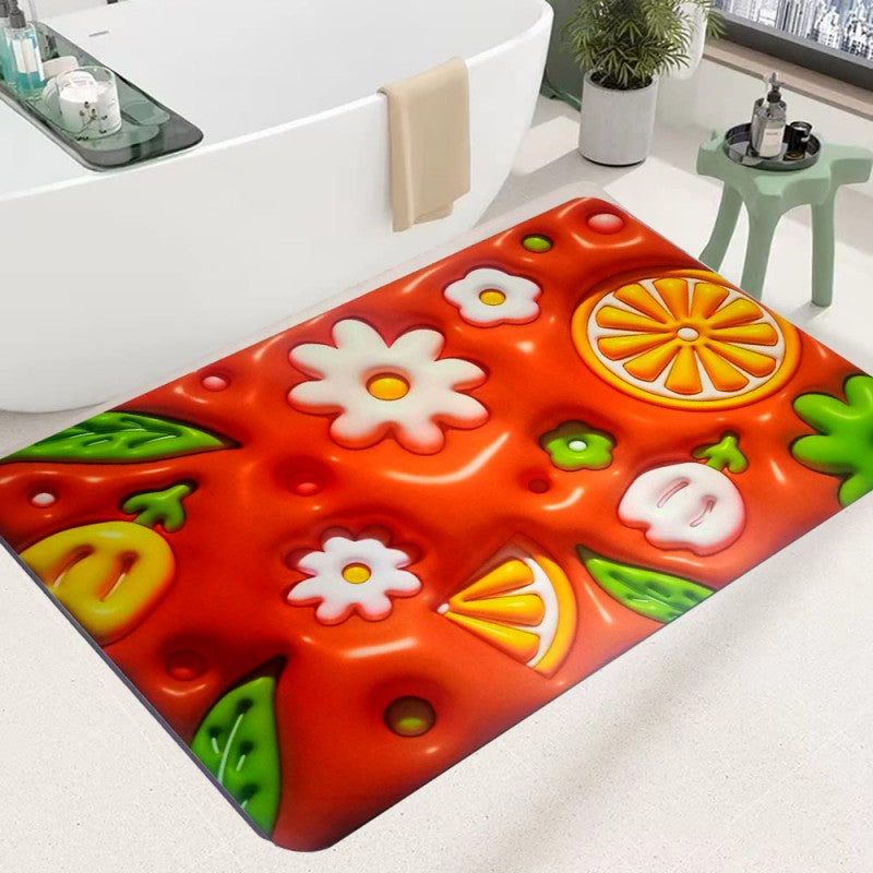 3D Flower Floor Mat – Quick Dry Diatomaceous Earth Bathroom Mat