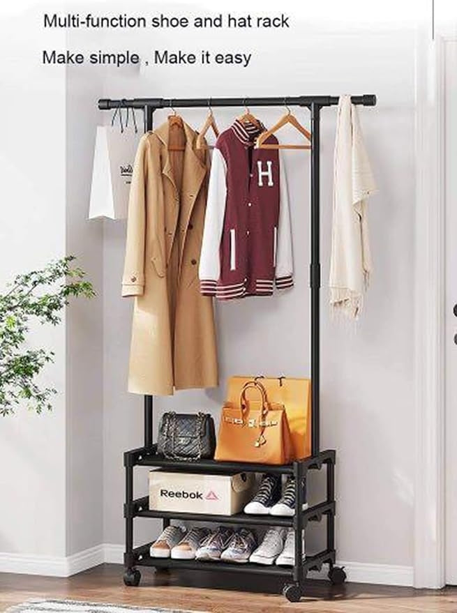 3/2-Layer Floor-Standing Clothes Rack – Multi-Layer Garment Organizer