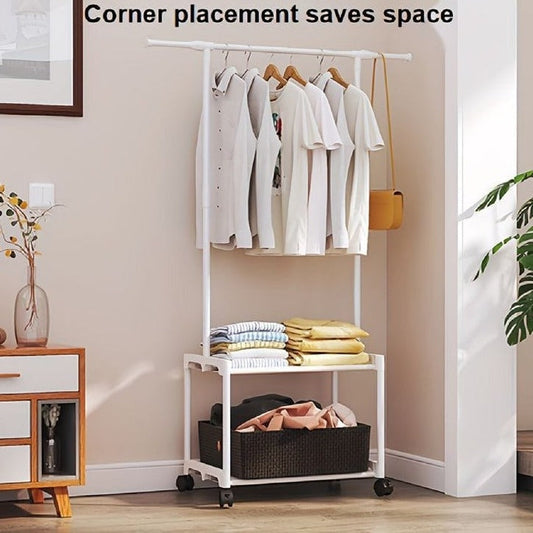 3/2-Layer Floor-Standing Clothes Rack – Multi-Layer Garment Organizer