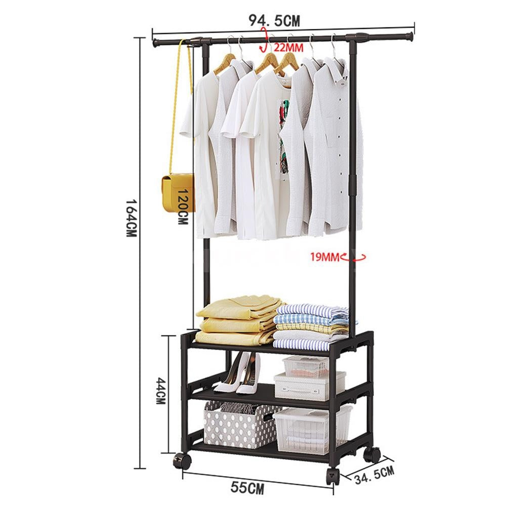 3/2-Layer Floor-Standing Clothes Rack – Multi-Layer Garment Organizer