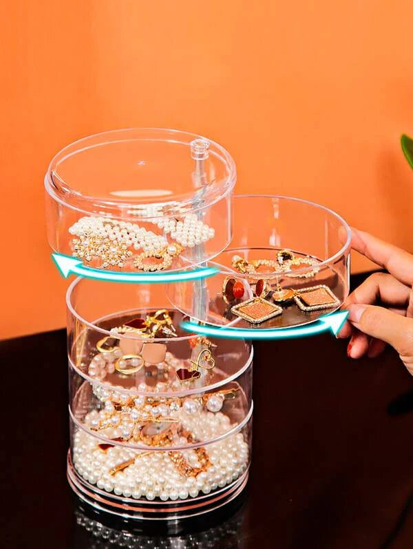 5‑Layer Rotating Jewelry Box | Transparent Acrylic Storage Organizer