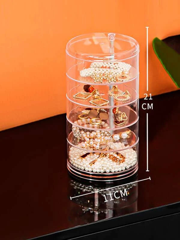 5‑Layer Rotating Jewelry Box | Transparent Acrylic Storage Organizer