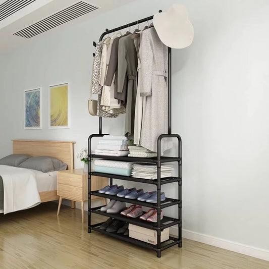 5-Layer Multifunctional Coat & Shoe Rack – Space-Saving Organizer