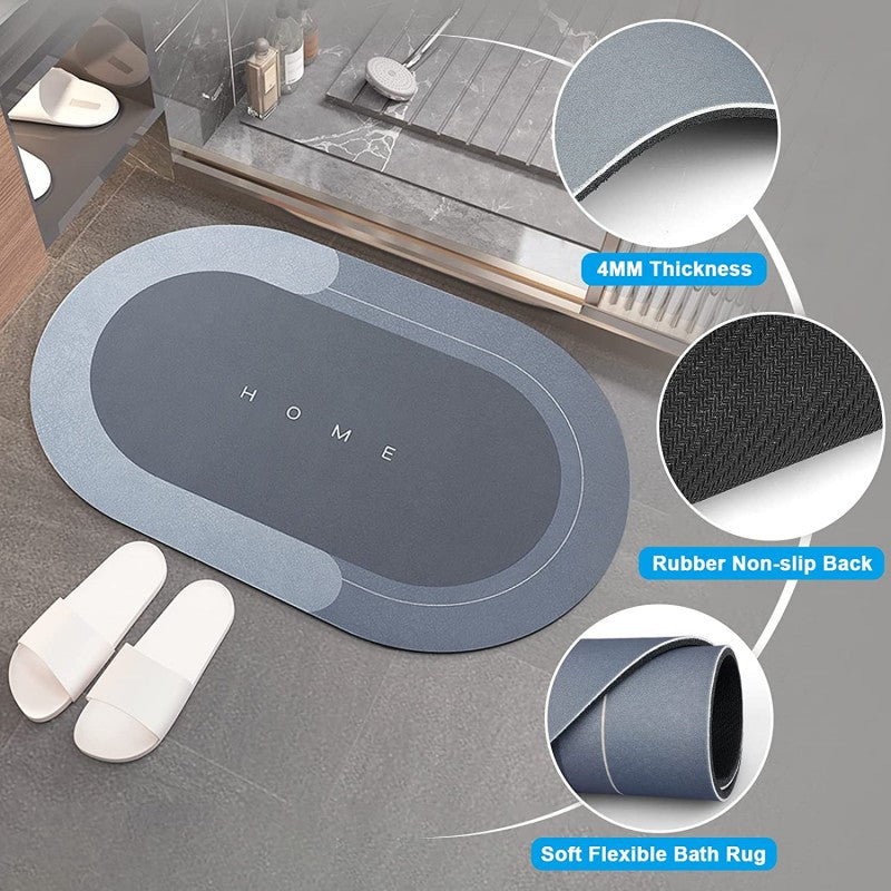 2PC Anti‑Slip Bathroom Mat – Fast‑Drying, Water‑Absorbent Floor Mat (Large 2.25 x 1.5 ft)