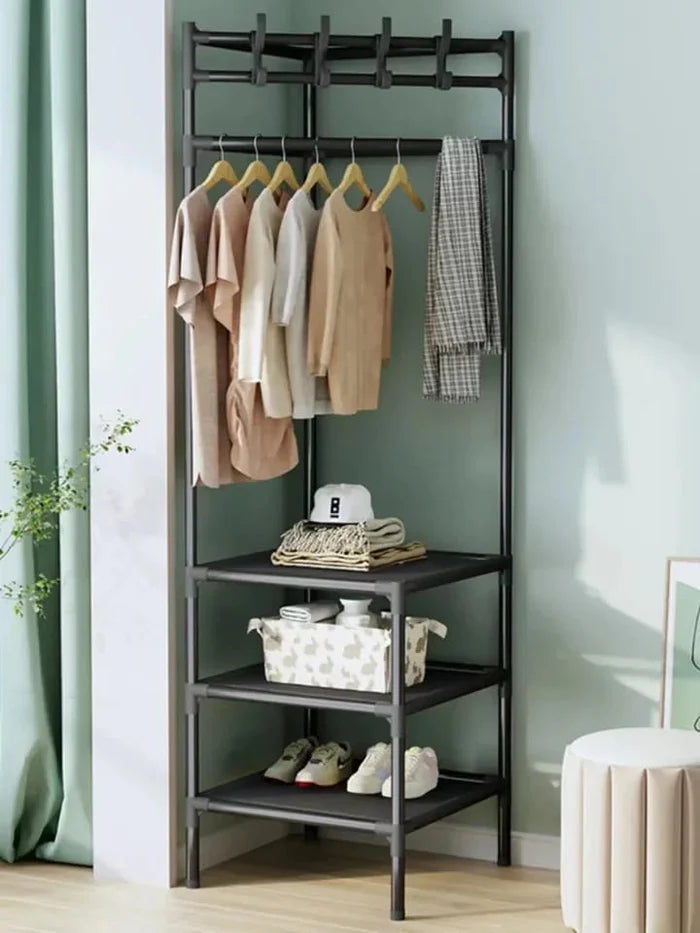 3-Layer Corner Clothes Rack – Space-Saving Organizer