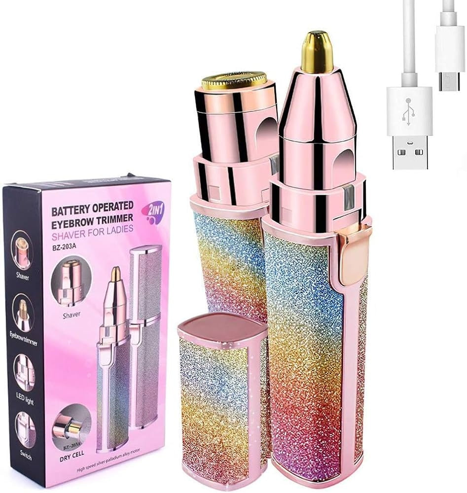 Chargeable Flawless 2-in-1 Eyebrow & Facial Hair Remover – Painless Device