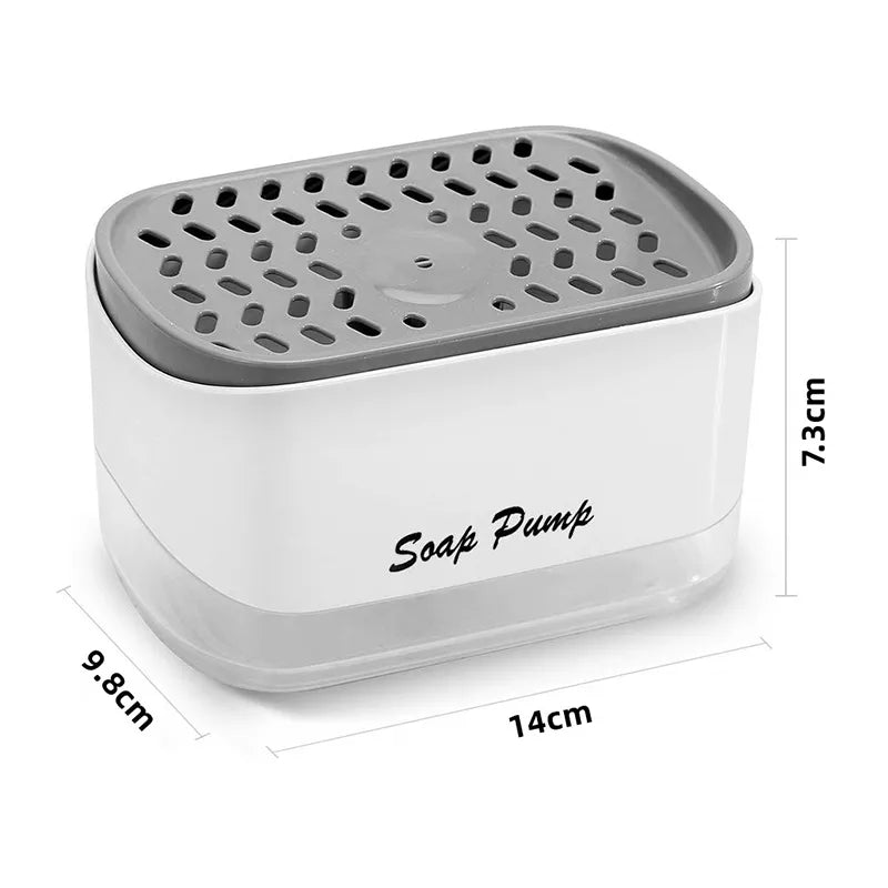 2-in-1 Dish Soap & Sponge Dispenser – Leak-Free Kitchen Soap Pump & Sponge Tray