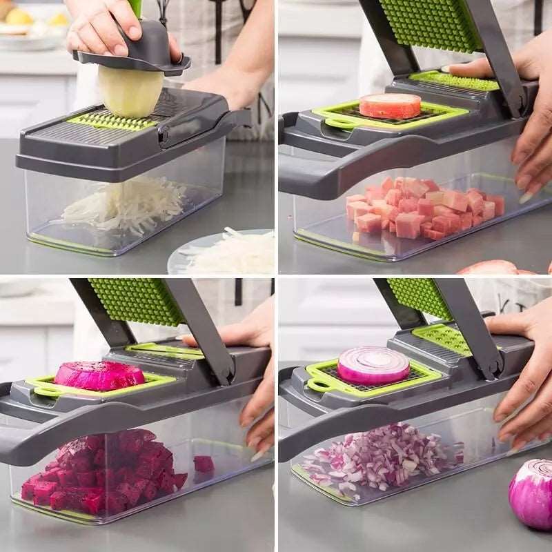 12‑in‑1 Multifunctional Vegetable Cutter | Chopper, Slicer & Dicer Set