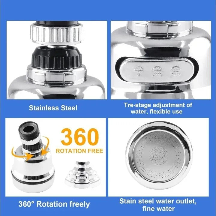 3 Mode Faucet Tap – Adjustable Kitchen Sink Water Saving Nozzle