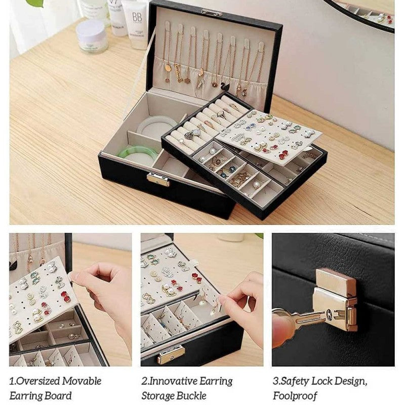 Two‑Layer Jewelry Box | Premium Jewelry Storage Organizer for Women