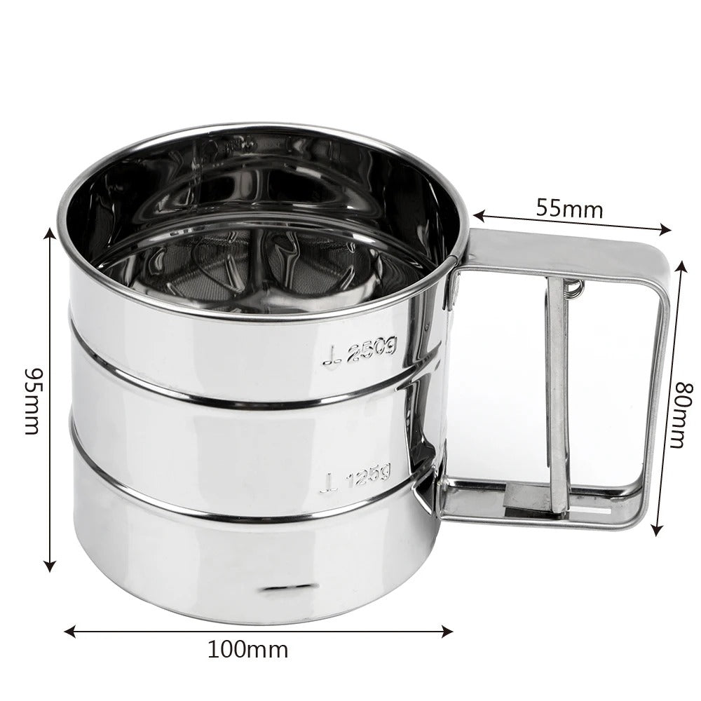 Stainless Steel Flour Sieve Handheld Cup Strainer – Baking Tool