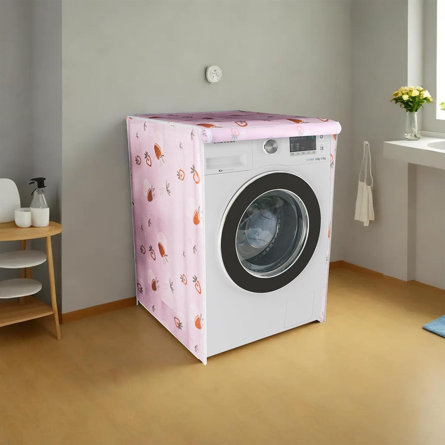 Washing Machine Cover – Strawberry Print Waterproof Protector