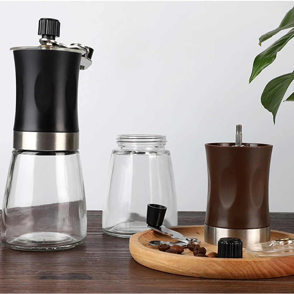Transparent Hand Crank Coffee Grinder – Portable Manual Coffee Mill for Home & Travel