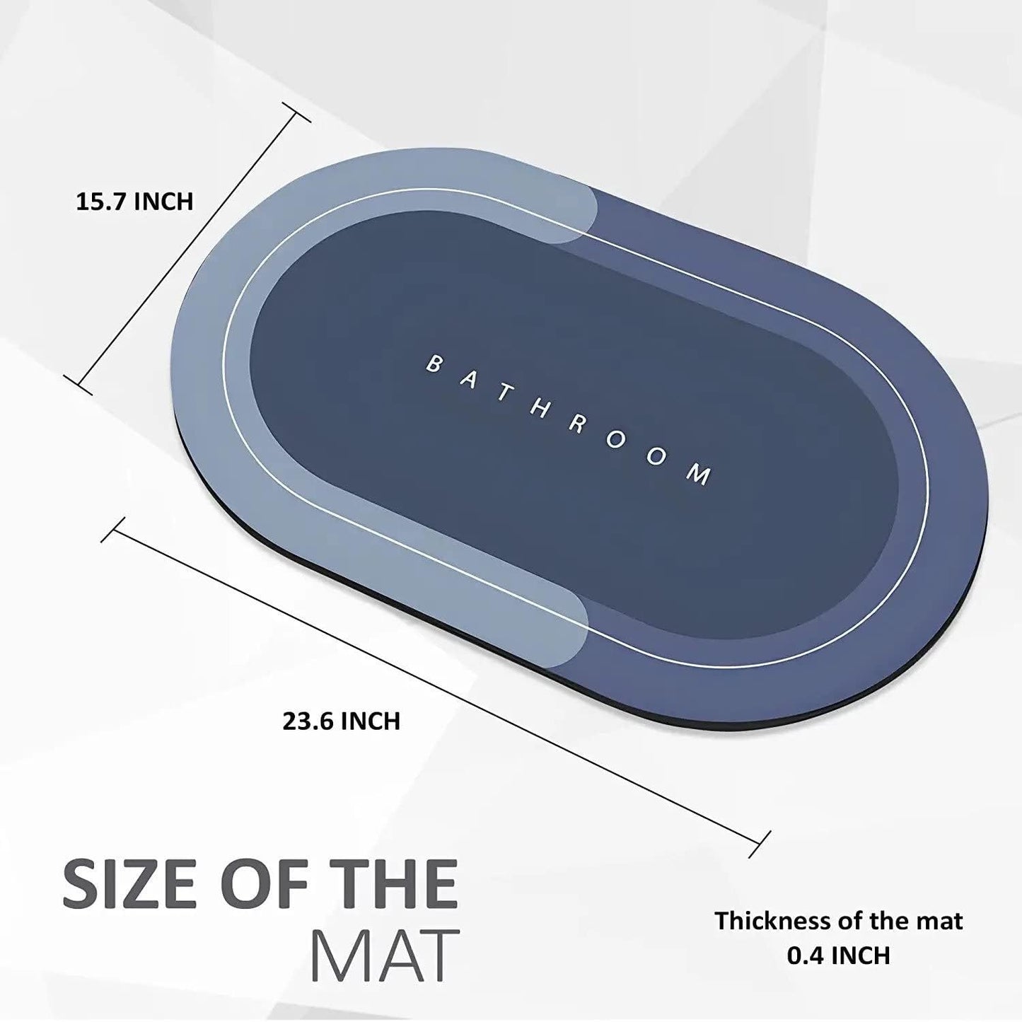 2PC Anti‑Slip Bathroom Mat – Fast‑Drying, Water‑Absorbent Floor Mat (Large 2.25 x 1.5 ft)