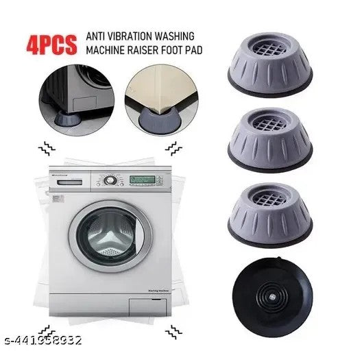 4Pcs Washing Machine Floor Mat – Anti-Vibration & Floor Protectors