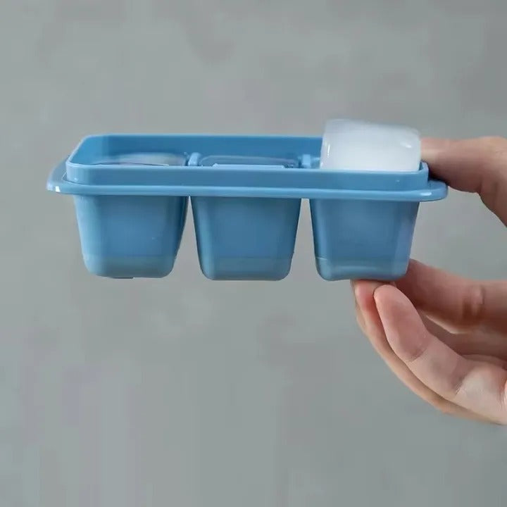 6 Grid Silicone Ice Cube Maker Trays with Lids – Reusable Freezer Molds