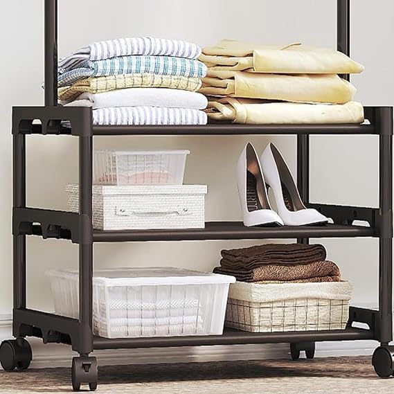 3-Layer Attachable Clothes Organizer with WheelsClothes Dryer Stand