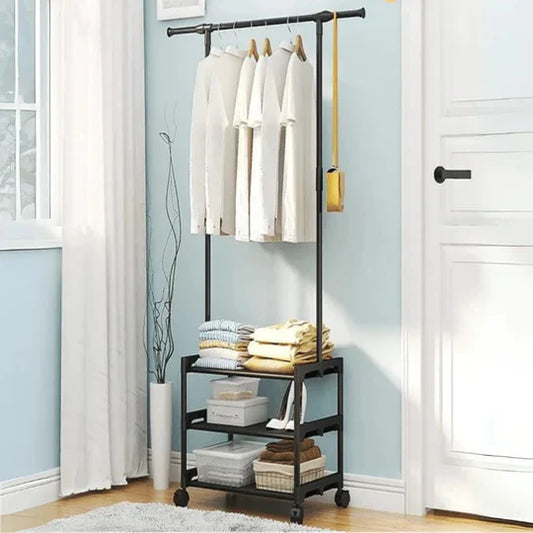 3-Layer Attachable Clothes Organizer with WheelsClothes Dryer Stand