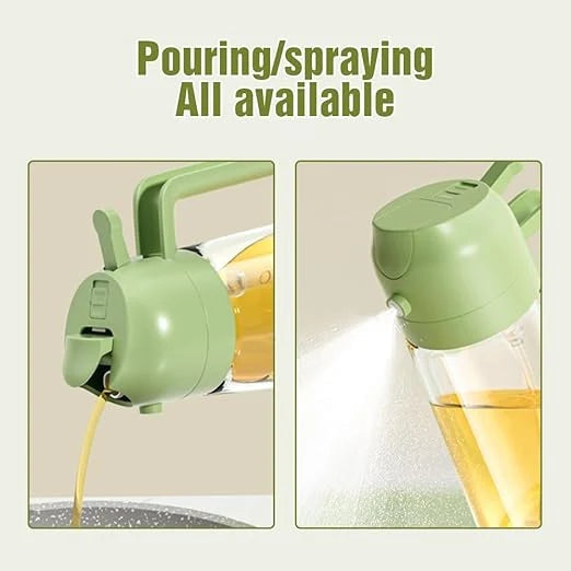 2-in-1 Glass Oil Dispenser and Sprayer – Kitchen Cooking Bottle