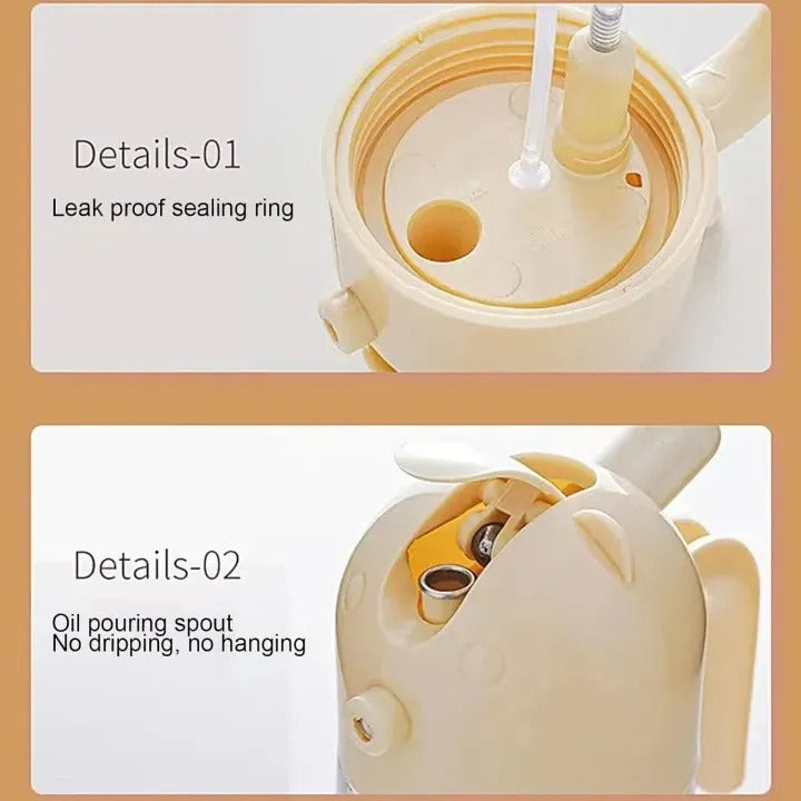 2 in 1 Glass Oil Sprayer and Dispenser – Kitchen Bottle for Cooking & Salads