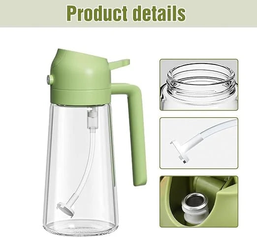 2-in-1 Glass Oil Dispenser and Sprayer – Kitchen Cooking Bottle