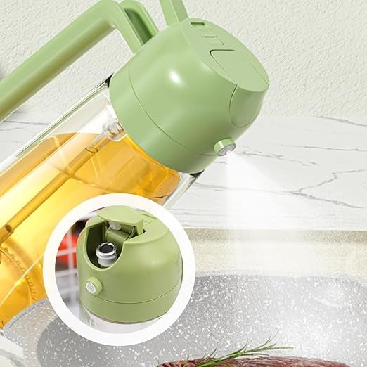 2-in-1 Glass Oil Dispenser and Sprayer – Kitchen Cooking Bottle