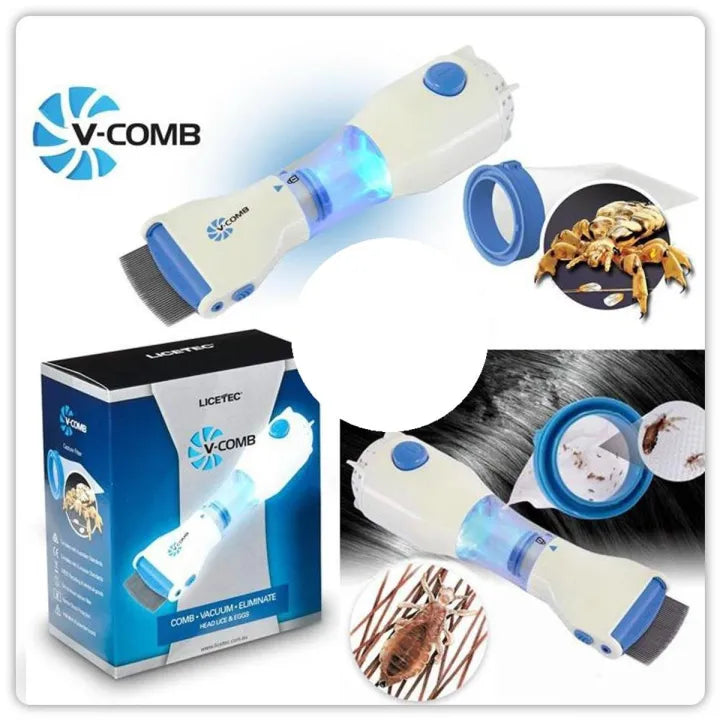 V‑Comb Electric Lice Remover | Anti‑Lice Vacuum Comb for Head Lice & Eggs