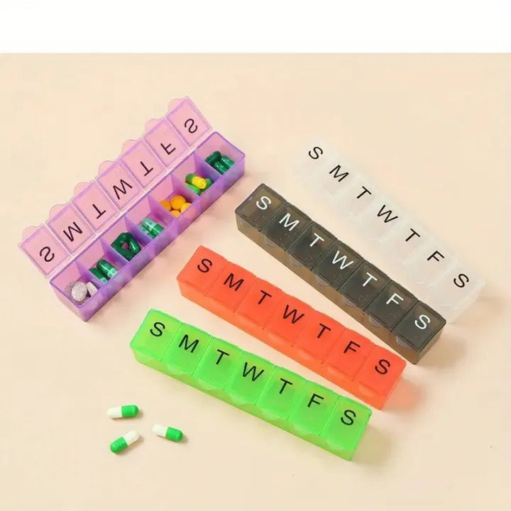 Weekly Organizer Box – Compact 7-Day Travel & Daily Essentials Case