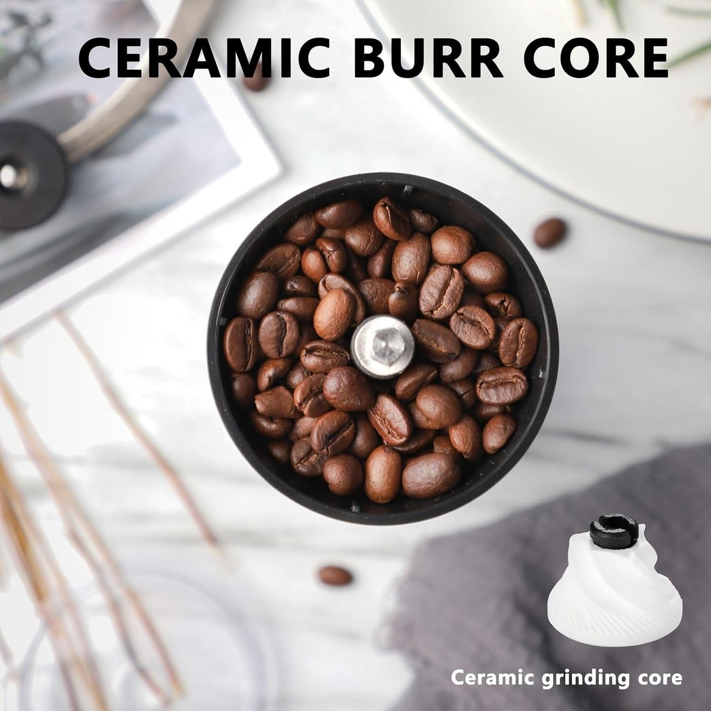 Transparent Hand Crank Coffee Grinder – Portable Manual Coffee Mill for Home & Travel