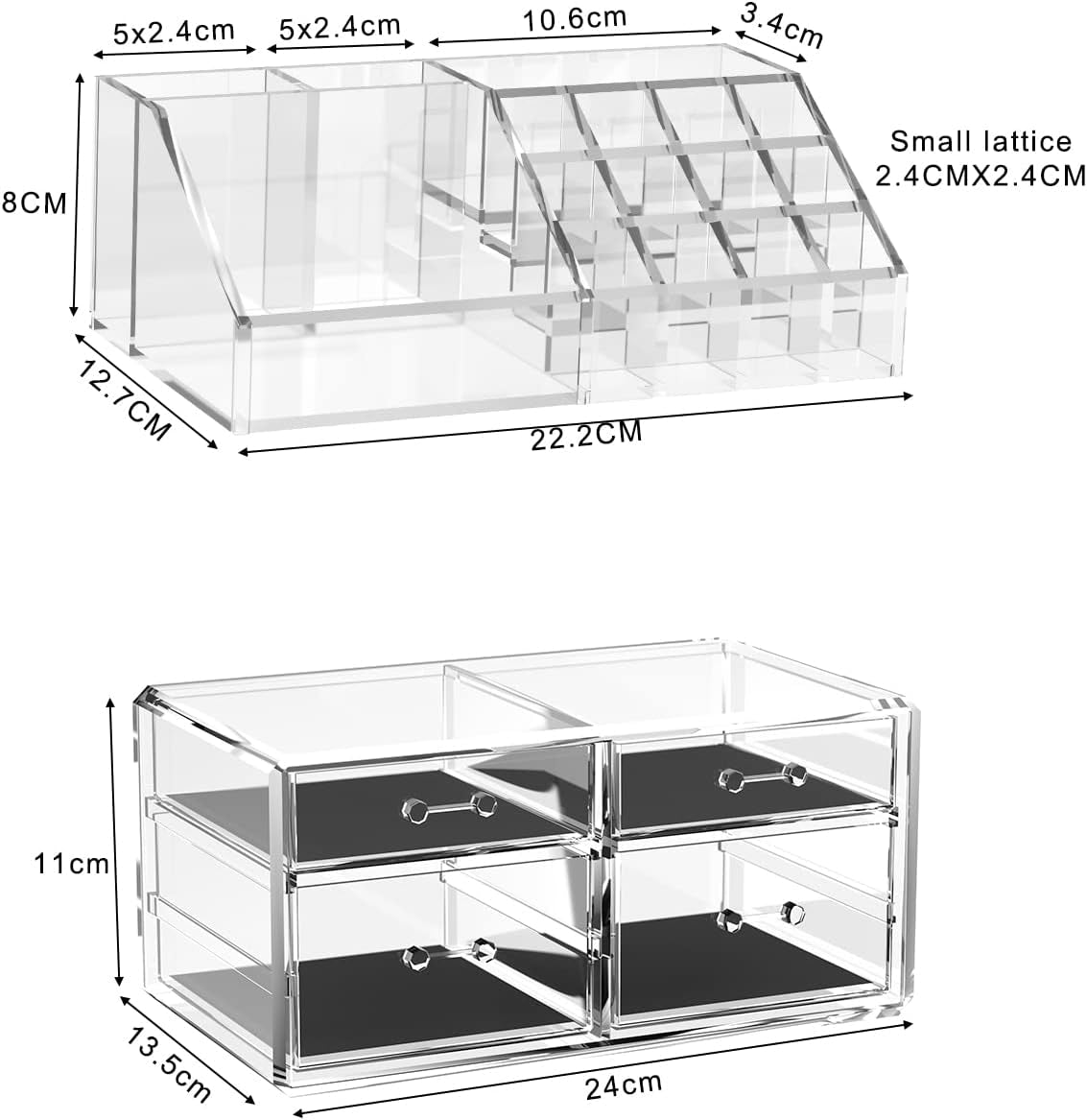 Acrylic 4-Drawer Cosmetic Organizer – Makeup & Skincare Storage Box