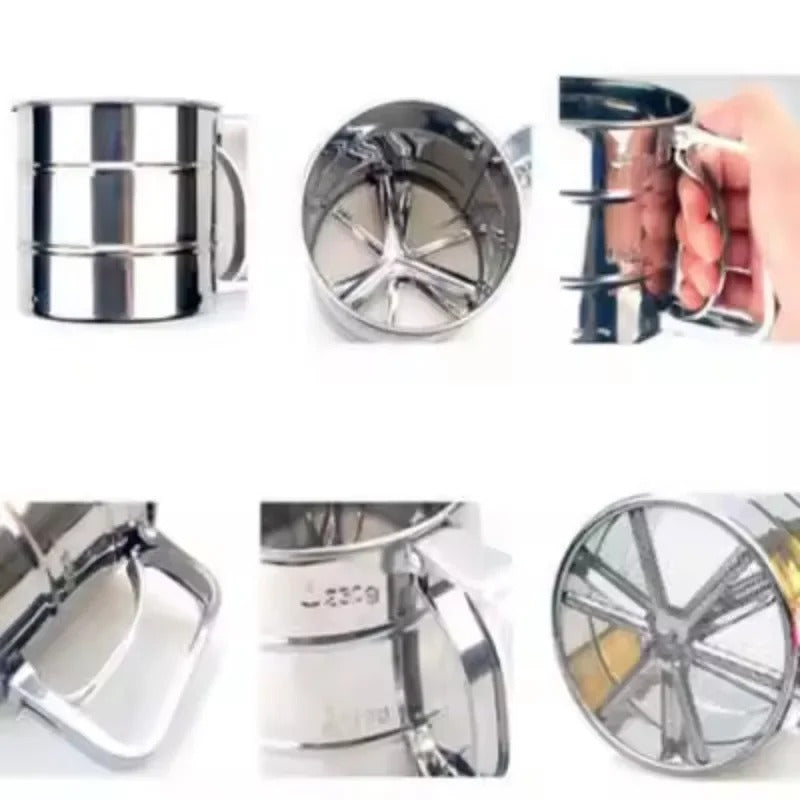 Stainless Steel Flour Sieve Handheld Cup Strainer – Baking Tool