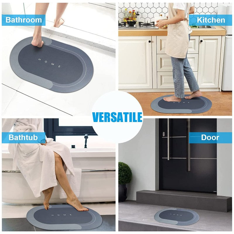 2PC Anti‑Slip Bathroom Mat – Fast‑Drying, Water‑Absorbent Floor Mat (Large 2.25 x 1.5 ft)