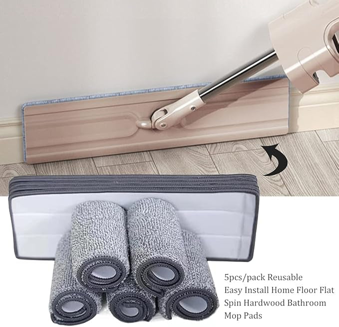 Washable Durable Replacement Microfiber Pads – Reusable Mop Cleaning Pads