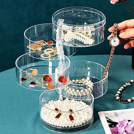 5‑Layer Rotating Jewelry Box | Transparent Acrylic Storage Organizer