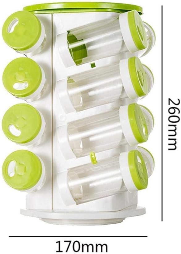 16 Pcs Rotating Spice Rack  – Waterproof & Easy Storage Spice Organizer