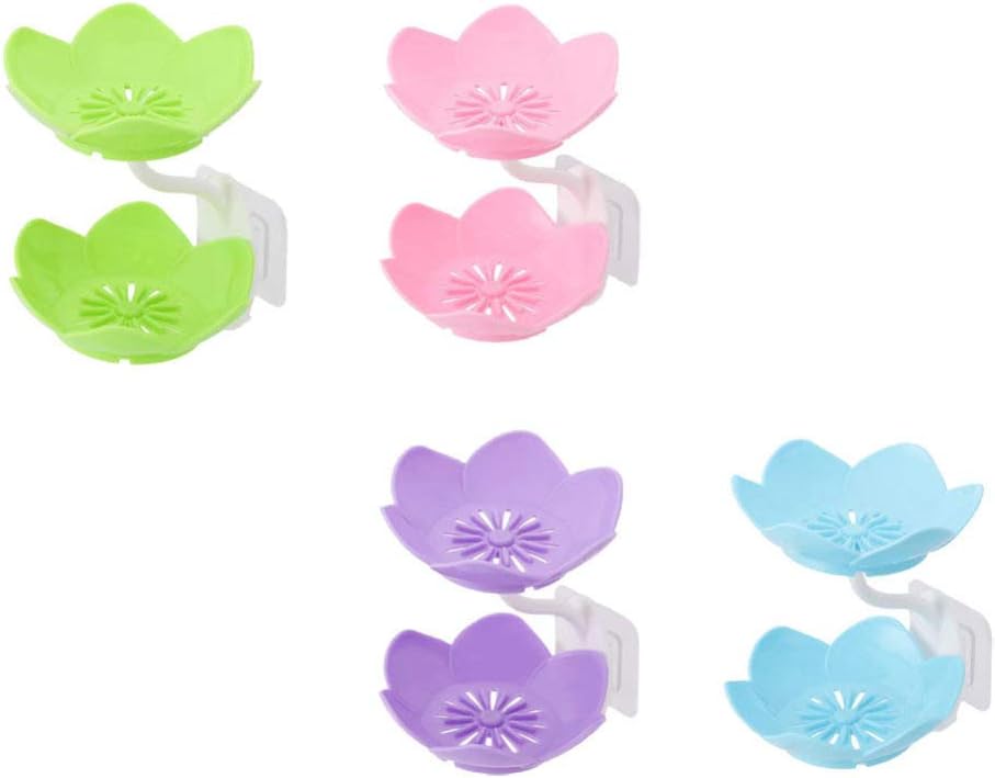 2 Layers Plastic Lotus Drain Soap Holder – Durable & Hygienic Soap Dish