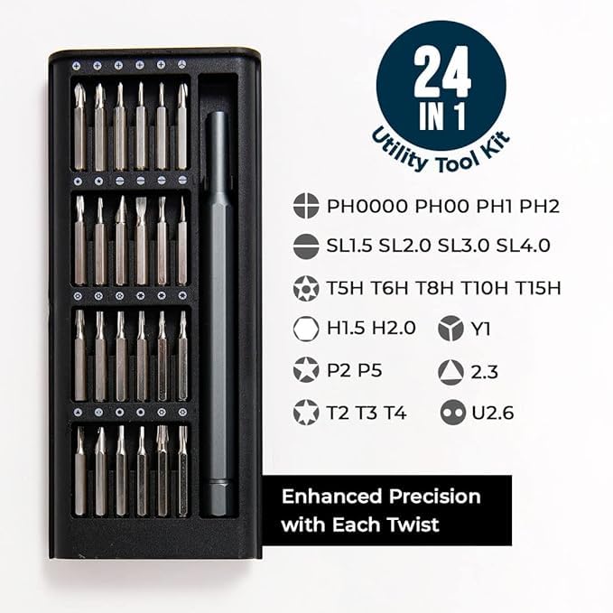 24‑in‑1 Compact Screwdriver Kit | High‑Precision Bits for Gadgets & Devices